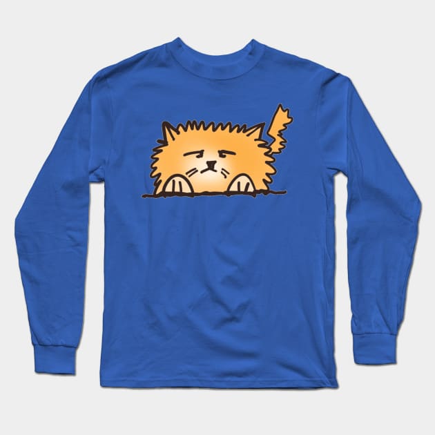 Fluffy Orange Cat Long Sleeve T-Shirt by leBoosh-Designs